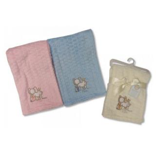 Couverture pour bébé avec éléphant brodé