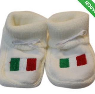 Chaussons bébé brodés drapeau de l’Italie