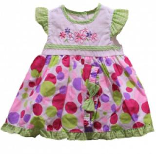 Ensemble robe brodée et bandeau pour bébé fille