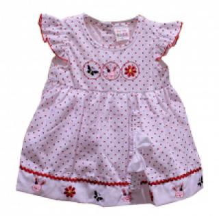 Ensemble robe à petits pois et bandeau pour bébé fille