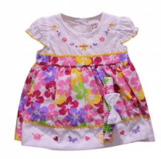 Joli ensemble robe et bandeau pour bébé fille