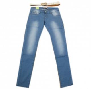 Jeans délavé tendance avec ceinture