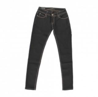 Jeans slim noir avec couture contrastante