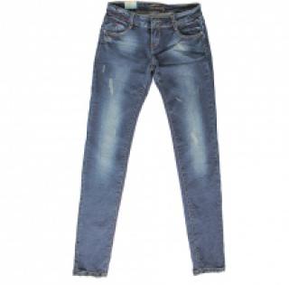 Jeans slim délavé avec éraflures