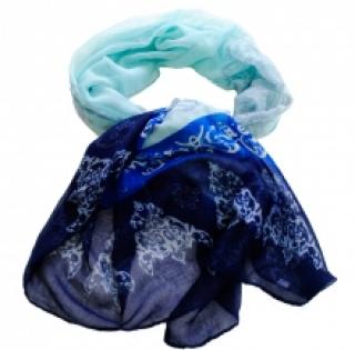 Foulard tricolore imprimé de motif fantaisie