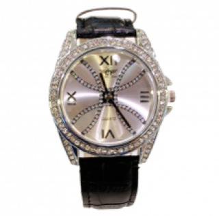 Montre bracelet fantaisie pour femme sertie de strass