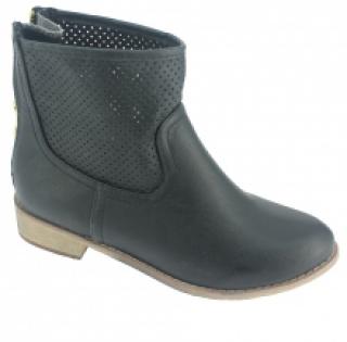 Jolies bottines noires ornées de perforation