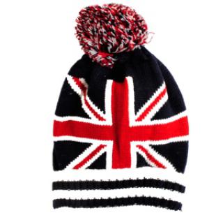 Bonnet UK grosse maille avec pompon