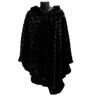 Poncho femme en fausse fourrure ondulée