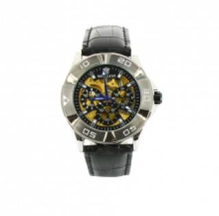 Montre automatique pour homme avec cadran transparent rond