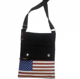 Sac bandoulière vertical motif drapeau américain