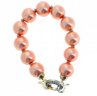 Bracelet en élastique orné de perles avec boucle à strass