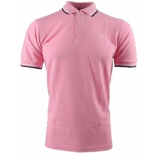 Polo uni rose pour homme