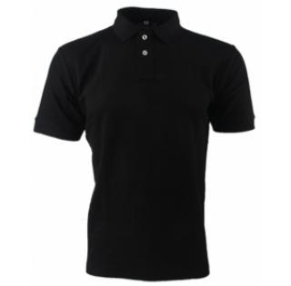 Polo pur coton uni noir pour homme avec coupe ajustée