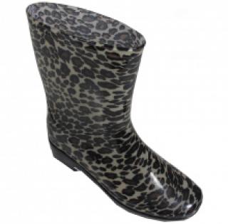 Bottines de pluie léopardées pour femme