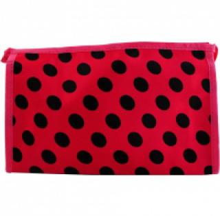 Trousse maquillage à pois zippée