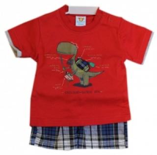 Ensemble t-shirt et short à carreaux pour bébé garçon