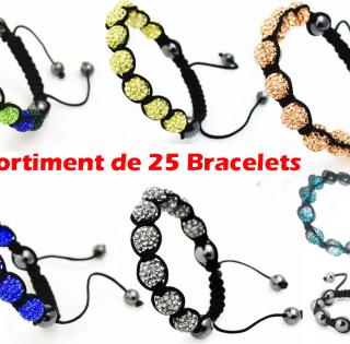 Lot de 25 Bracelets Shamballa pas cher