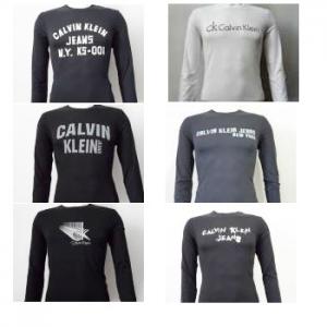 LOTS DE 8 T.SHIRT A MANCHES LONGUES CALVIN KLEIN