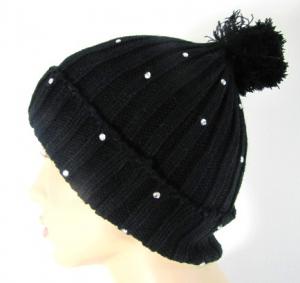 Bonnet pompom strass 1 €