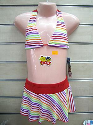 Maillot de bain fille à rayures 3 piéces 2,95 € HT/unité  Référence : 4217