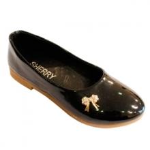 Ballerine vernis fille avec motif fleur à strass