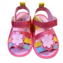 Sandales nu pieds tricolores avec motif fleurs