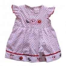 Ensemble robe à petits pois et bandeau pour bébé fille