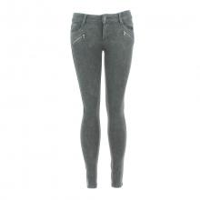 Jeans skinny gris foncé avec poches zippées