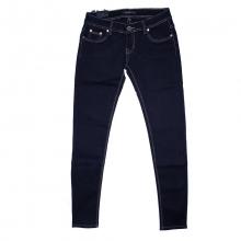 Jeans slim bleu foncé multipoche avec des rivets argentés