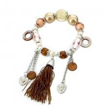Bracelet en perles avec pompon
