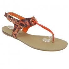 Sandales orange avec effet reptile