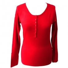 Pull avec col rond et boutonnage 3/4