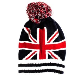 Bonnet UK grosse maille avec pompon