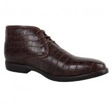 Bottines croco avec lacet pour homme