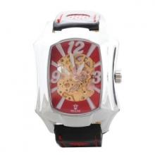 Montre homme avec cadran transparent rectangle