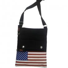 Sac bandoulière vertical motif drapeau américain