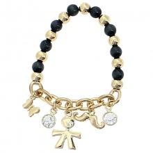 Bracelet en perles avec chaîne et breloques fantaisie