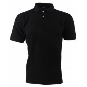 Polo pur coton uni noir pour homme avec coupe ajustée