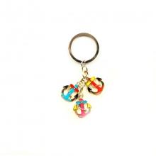 Porte-clé bijou avec motif fantaisie coloré