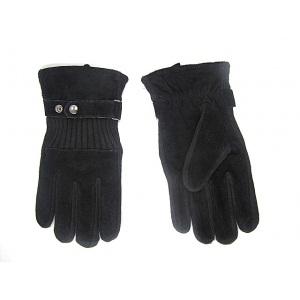 Gants unisex cuir et tricot - ref.2202